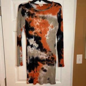 Ribbed Tie-Dye Long Sleeve Dress. Size M. Never worn.